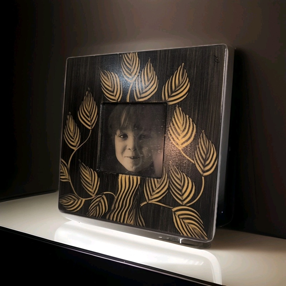 Grant Norén HandPainted wood Photo Frame Artisan Made Buttermilk glaze & Laquer